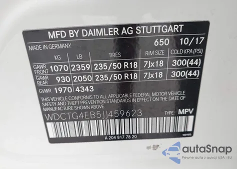 2018 Mercedes-Benz Gla 250 z USA, uszkodzony, nr VIN WDCTG4EB5JJ459623